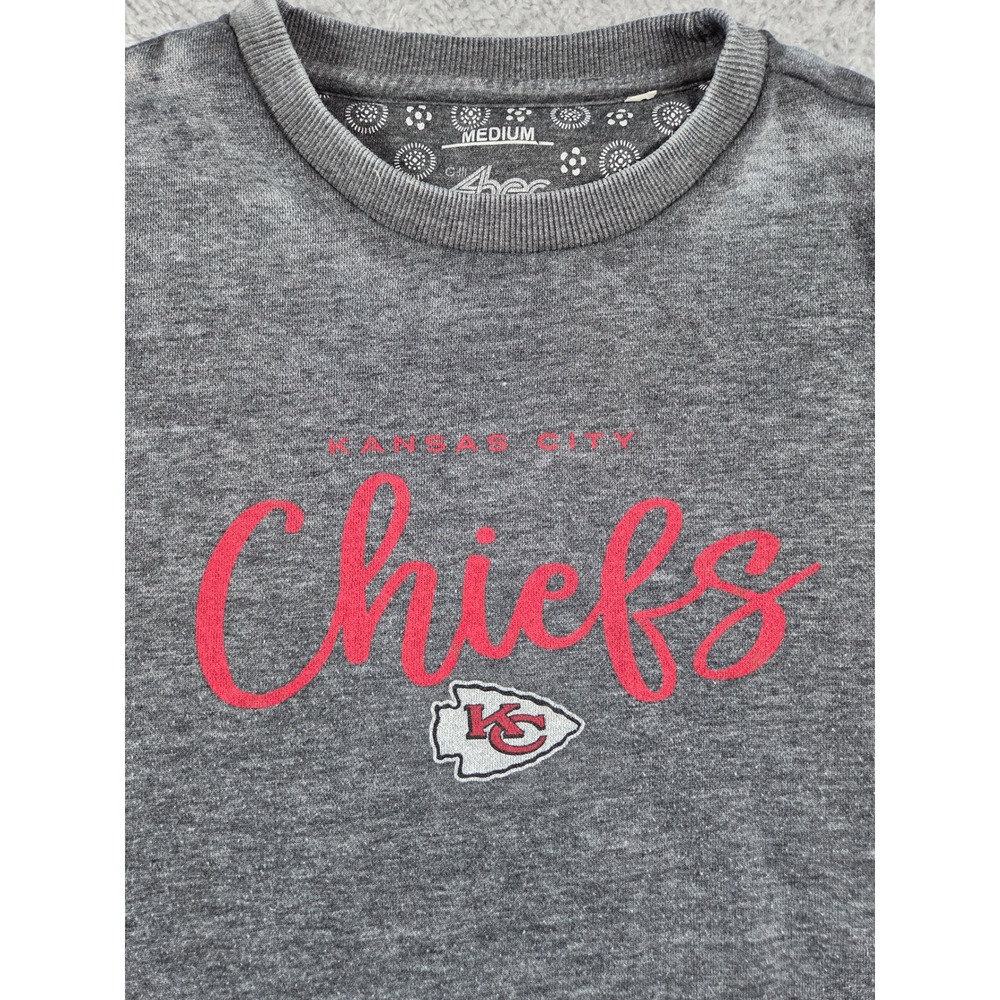G-III 4Her Sweatshirt Medium Gray Womens Kansas City Chiefs Mineral Wash Pullove